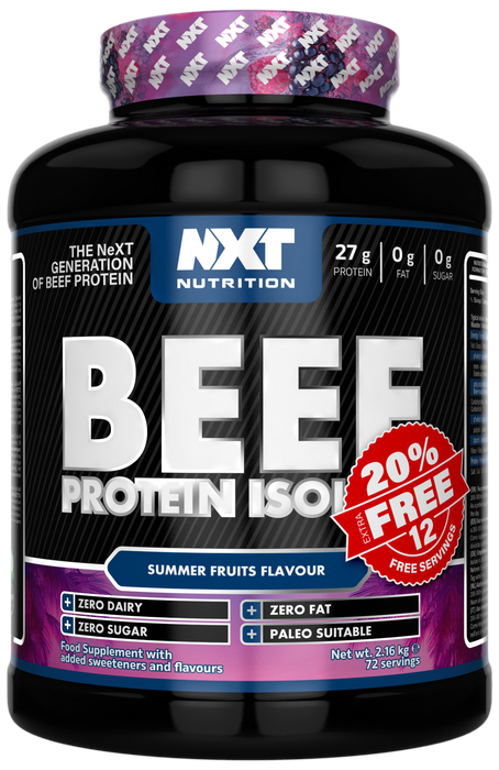 NXT Beef Protein Isolate 1.8kg +20% Free (2.16kg total)