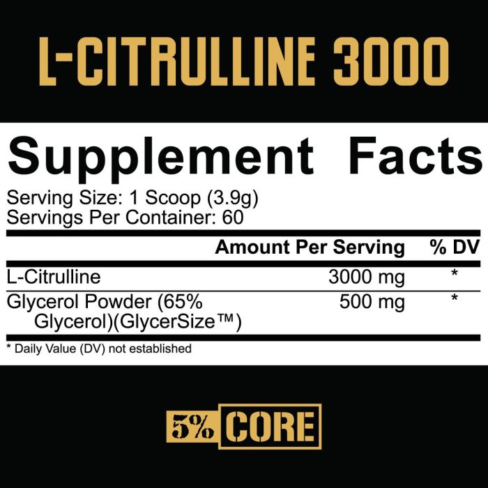 5% CORE L-Citrulline 3000 (60 Servings)