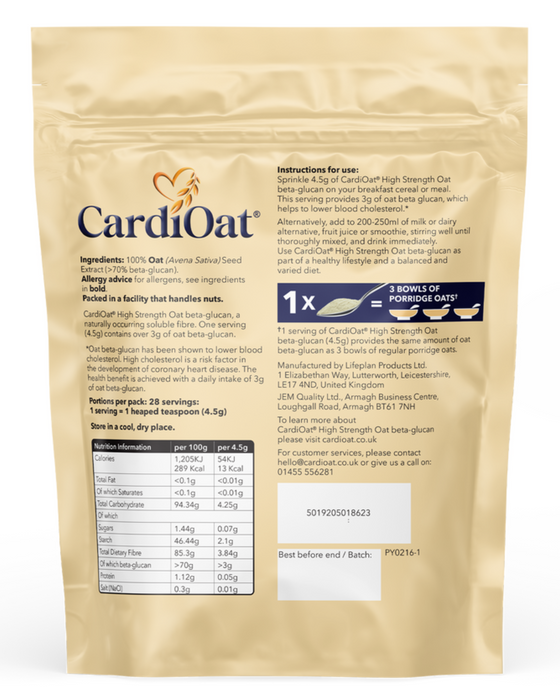 CardiOat® High Strength Oat Beta-Glucan Powder (28 Serv)