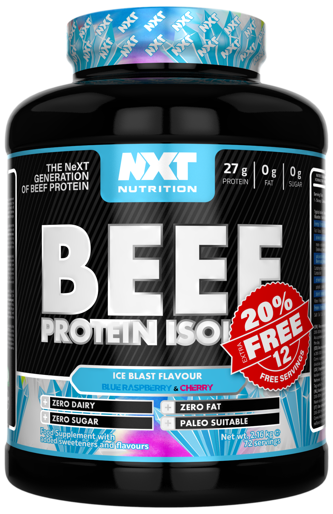 NXT Beef Protein Isolate 1.8kg + 20% Free | UK and Ireland Delivery ...