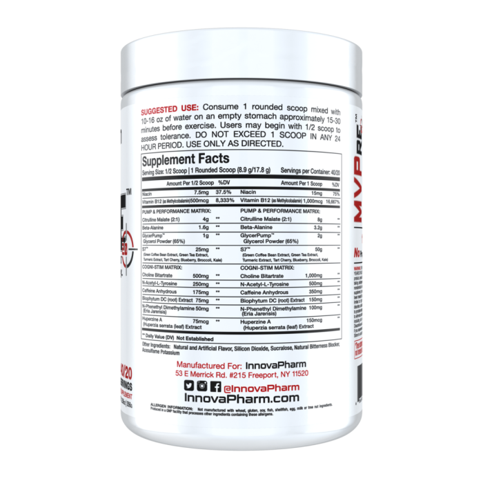 InnovaPharm MVPre 2.0 Pre Workout 356g