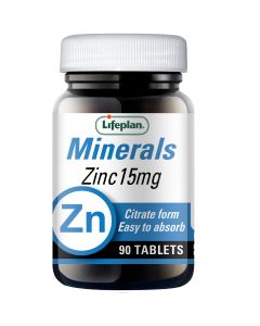 Lifeplan Minerals Zinc Citrate 15mg 90 Tabs