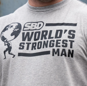 SBD World’s Strongest Man T-Shirt close up